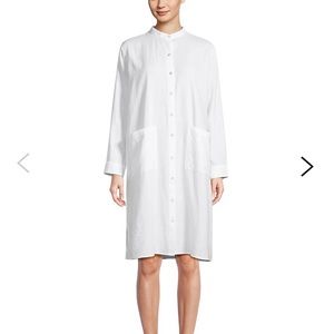 Eileen Fisher long linen chore coat